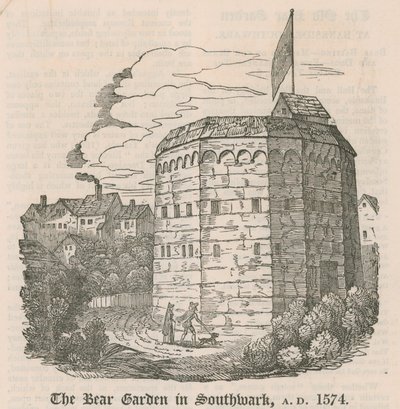 Der Bear Garden in Southwark, London, 1574 n. Chr. von English School
