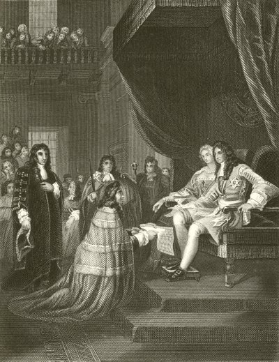 Die Bill of Rights präsentiert an William und Mary von English School