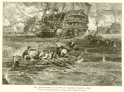Die Bombardierung von Algier durch Viscount Exmouth, 1816 von English School