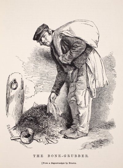 Der Knochenhändler, nach einem Daguerreotypie von Richard Beard, Illustration aus London Labour and London Poor von Henry Mayhew, veröffentlicht 1862 von English School