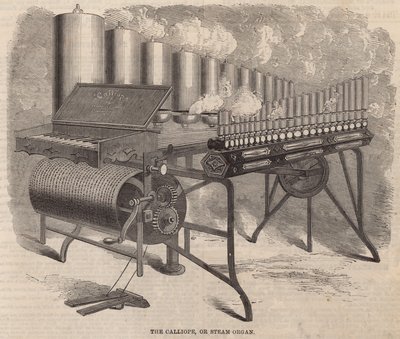 Die Calliope, eine Dampforgel erfunden von Arthur S. Denny in Amerika von English School
