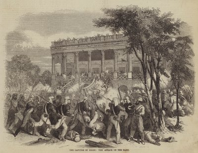 Die Eroberung von Delhi, der Angriff auf die Bank (Stich) von English School