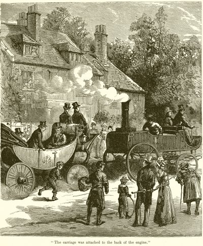 Der Wagen war an das Ende der Lokomotive angehängt von English School