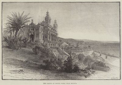 Das Casino in Monte Carlo, nahe Monaco (Gravur) von English School