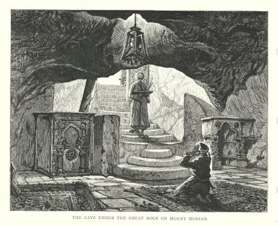 Die Höhle unter dem großen Felsen auf dem Berg Moriah von English School