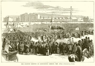 Das Chartistentreffen auf Kennington Common, 1848 von English School