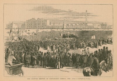 Das Chartisten-Treffen auf Kennington Common im Jahr 1848 von English School