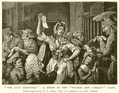 Die Stadt-Sänger: Eine Szene in den Wilkes und Liberty Unruhen von English School