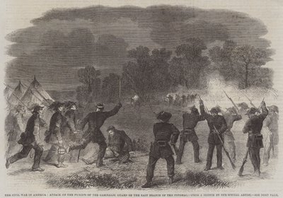Der Bürgerkrieg in Amerika, Angriff auf die Vorposten der Garibaldi-Garde am östlichen Arm des Potomac (Stich) von English School