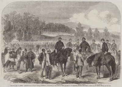 Der Bürgerkrieg in Amerika, Aufklärung durch General Stoneman, begleitet vom Comte de Paris und dem Duc de Chartres, nach Cedar Run von English School