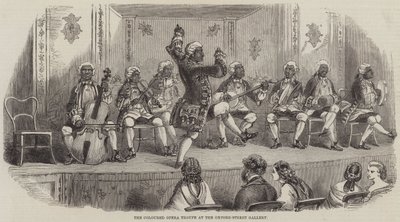 Die farbige Operntruppe in der Oxford-Street-Galerie (Gravur) von English School