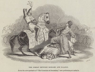Der Kampf zwischen Richard und Saladin (Stich) von English School