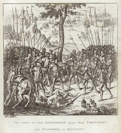 Der Kampf von dreißig Engländern gegen dreißig Franzosen, nahe Ploermel in der Bretagne von English School