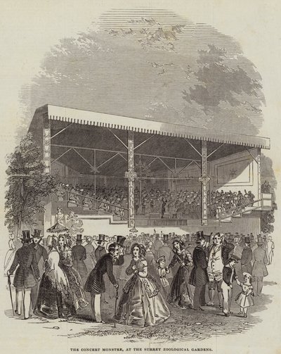 Das Konzert Monstre, im Surrey Zoological Gardens (Stich) von English School