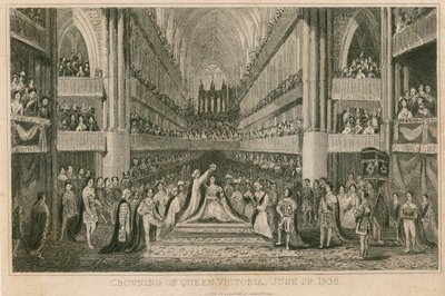 Die Krönung von Königin Victoria in der Westminster Abbey, 28. Juni 1838 von English School