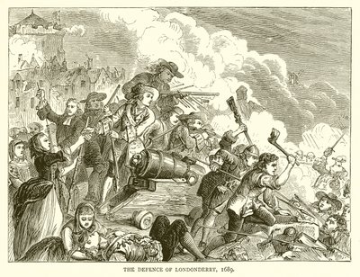 Die Verteidigung von Londonderry, 1689 von English School