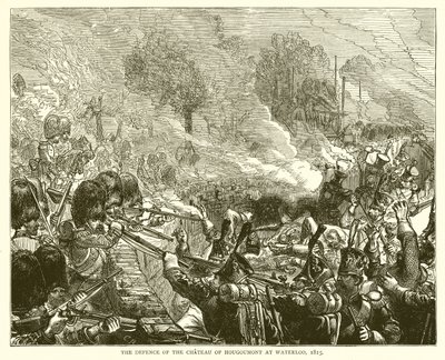 Verteidigung des Schlosses von Hougoumont bei Waterloo, 1815 von English School