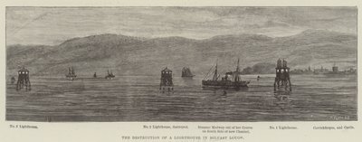 Die Zerstörung eines Leuchtturms in Belfast Lough von English School