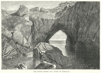 Die Teufelspfanne Küste von Cornwall (Gravur) von English School