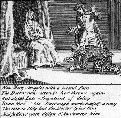 Der Doktor in den Wehen, oder der neue Whim Wham aus Guildford, ca. 1726 von English School