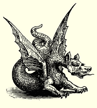 Der Drache der Fabel (Gravur) von English School