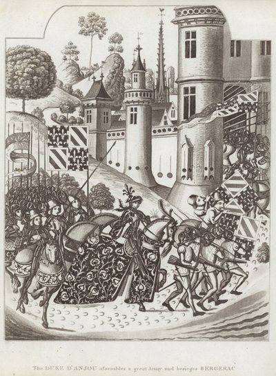 Der Herzog von Anjou versammelt eine große Armee und belagert Bergerac von English School