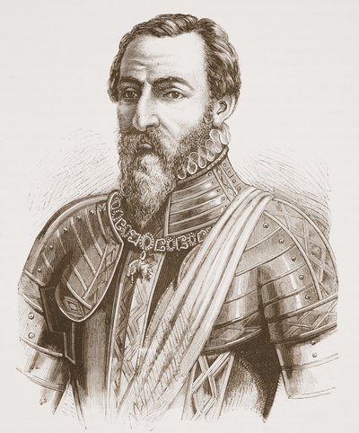 Der Herzog von Alva (aus dem Porträt von Tizian), Illustration aus Die Geschichte des Protestantismus von James Aitken Wylie, veröffentlicht 1878 von English School
