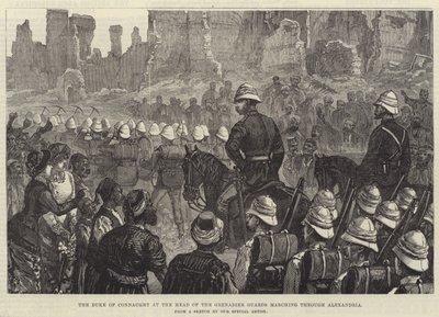 Der Herzog von Connaught an der Spitze der Grenadier Guards marschiert durch Alexandria von English School