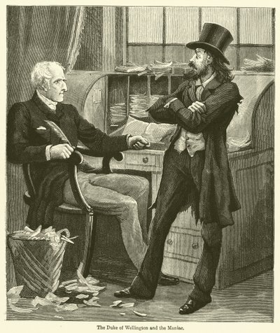 Der Herzog von Wellington und der Wahnsinnige (Gravur) von English School