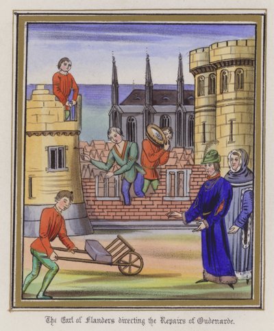 Der Earl von Flandern leitet die Reparaturen von Oudenarde von English School