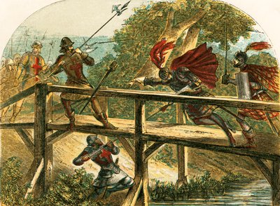Der Earl of Hereford von einem Soldaten aufgespießt von English School
