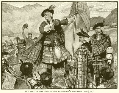 Der Earl of Mar erhebt das Banner des Prätendenten von English School