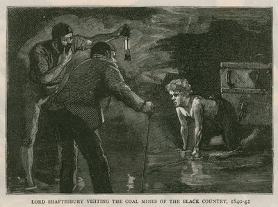 Der Earl of Shaftesbury; Besuch der Kohleminen des Black Country, 1840-41; aus The Graphic, 10. Oktober 1885 von English School