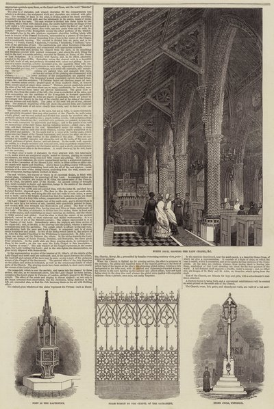 Die Kirche des Earl of Shrewsbury in Cheadle (Gravur) von English School