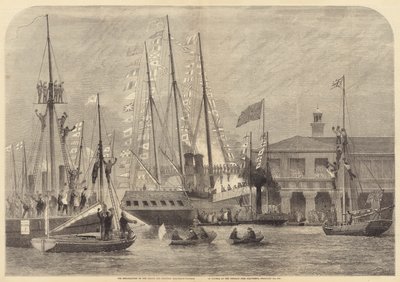 Die Einschiffung des Prinzen und der Prinzessin Friedrich-Wilhelm von Preußen am Terrace Pier von English School
