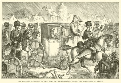 Der Kaiser Napoleon auf dem Weg nach Wilhelmshöhe, nach der Kapitulation von Sedan (Stich) von English School