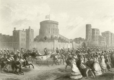 Der Kaiser und die Kaiserin der Franzosen im Schloss Windsor von English School