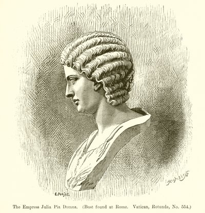 Die Kaiserin Julia Pia Domna (Büste gefunden in Rom. Vatikan, Rotunde, Nr. 554) von English School