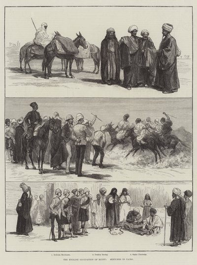 Die englische Besetzung Ägyptens, Skizzen in Kairo (Stich) von English School