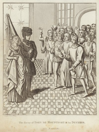 Der Einzug von John de Montfort und seiner Herzogin in Nantes von English School