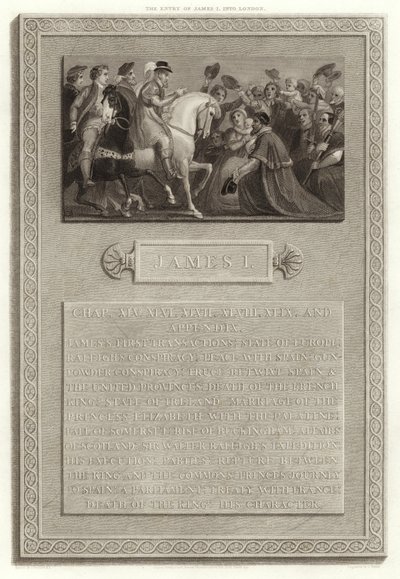 Der Einzug von James I in London von English School