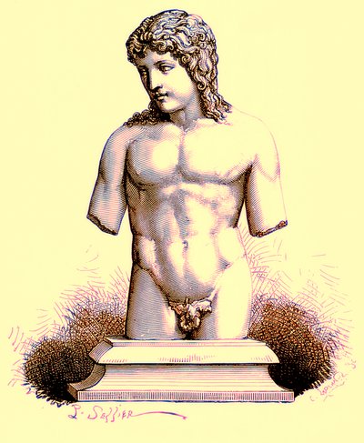 Der Eros des Vatikan, Statue im Vatikan, Illustration aus Geschichte Roms von Victor Duruy, veröffentlicht 1884 von English School