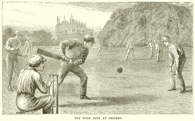 Die Eton-Jungen beim Cricket von English School