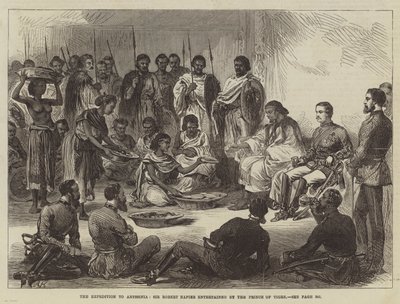 Die Expedition nach Abessinien, Sir Robert Napier vom Prinzen von Tigre empfangen von English School