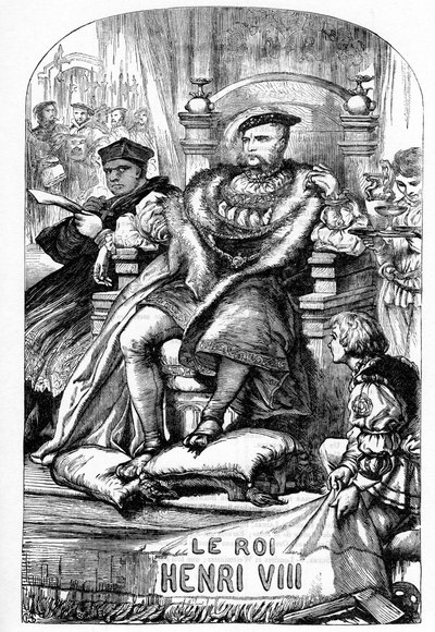 Die berühmte Geschichte des Lebens von König Heinrich VIII - Illustration in „Werke komplett von William Shakespeare“ 1866 - Die Illustrationen und die allgemeine Form dieser Ausgabe sind von Cassell