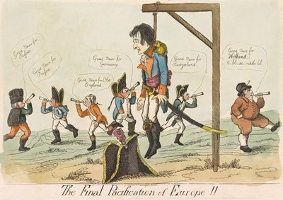 Die endgültige Befriedung Europas!!, veröffentlicht 1803 (handkolorierte Gravur) von English School
