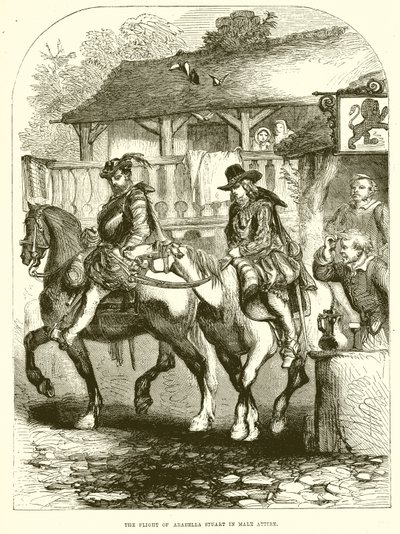 Die Flucht von Arabella Stuart in Männerkleidung von English School