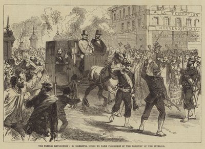 Die Französische Revolution, M. Gambetta übernimmt das Innenministerium (Stich) von English School