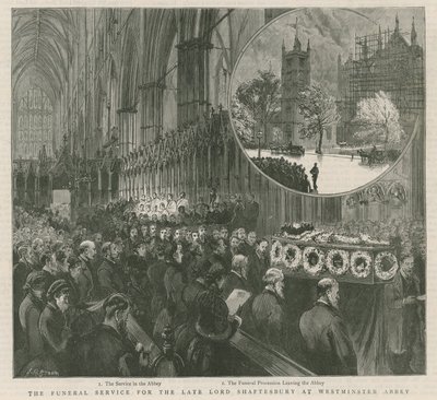 Der Trauergottesdienst für den verstorbenen Lord Shaftesbury in Westminster von English School