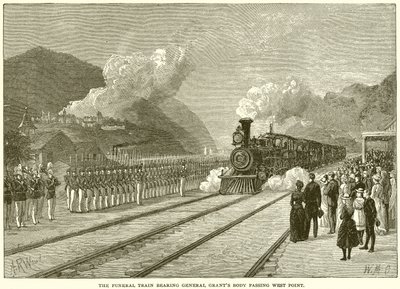 Der Trauerzug mit General Grants Leichnam passiert West Point von English School